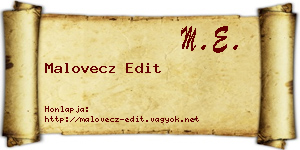Malovecz Edit névjegykártya